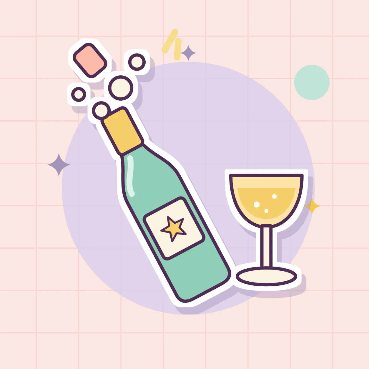 Illustration of champagne