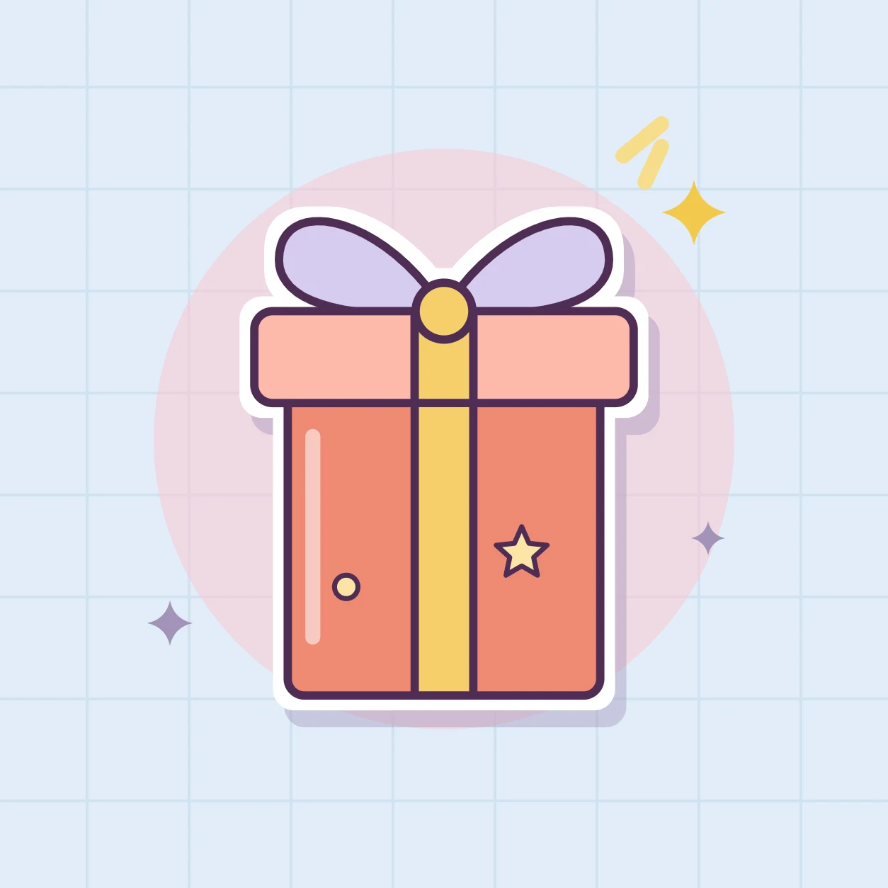 Illustration of a wrapped gift box