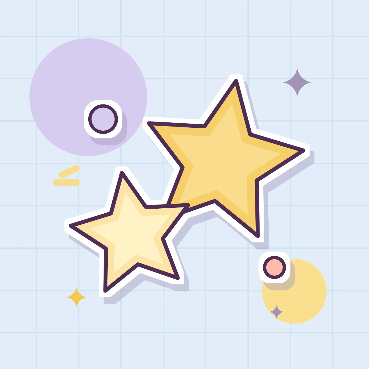 Illustration of lucky stars