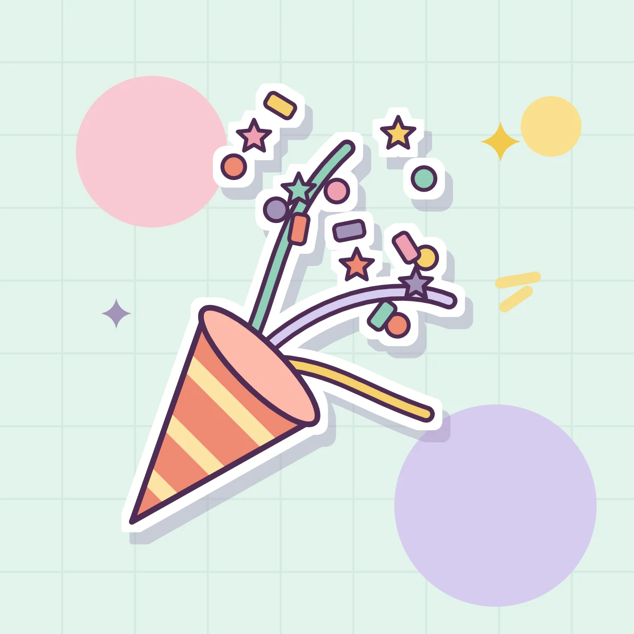 Party poppers for a post on the best ideas to spend lottery winnings on